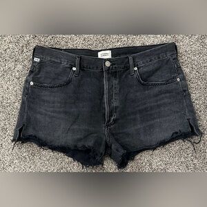 Citizens of Humanity Premium Annabelle Cut-Off Jean Short 100% Cotton Black